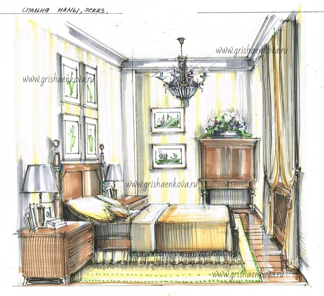 элитный интерьер спальни в итальянском стиле 